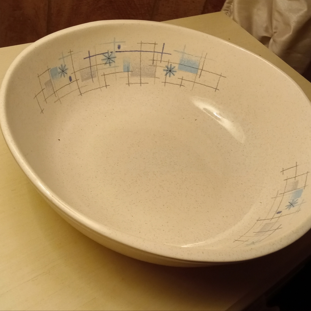 Franciscan "Oasis" Mid Century Modern XL Serving Bowl 1950s vintage
